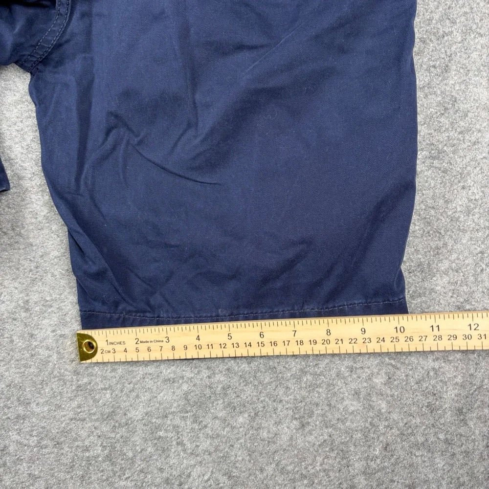 Y2K Arizona Jean Co Shorts Mens 31 Navy Blue Chino Flat Front Surf Casual Cotton